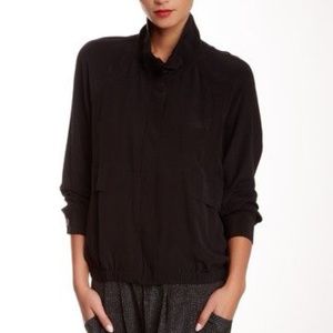 Silk Bomber Jacket - Black